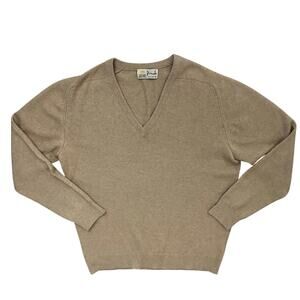 VTG Pringle of Scotland Royal Warrant 100% Cashmere V-Neck Sweater Scotland L